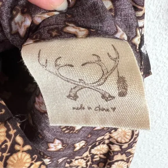 Spell | Desert Rose Boho Brown Tan Floral Playsuit Romper Small - Picture 8 of 9